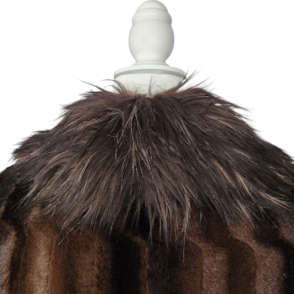 Adrienne Landau Brown Faux Fur Vest Womens Size M Vintage 90s - Picture 6 of 14